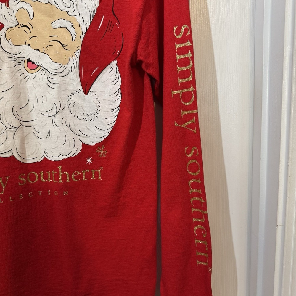 Simply Southern Believe Santa Claus Long Sleeve T-Shirt Adult Small 100% Cotton - Picture 7 of 11